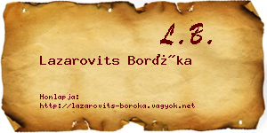 Lazarovits Boróka névjegykártya